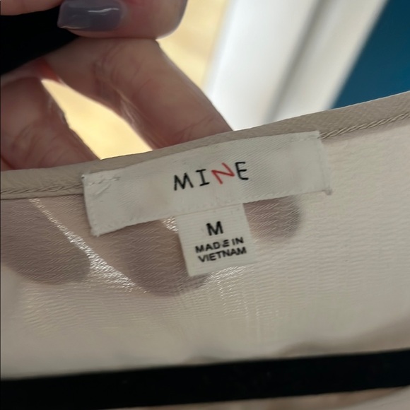 Mine Tan Ruffled Blouse with Cut Out - Picture 2 of 3